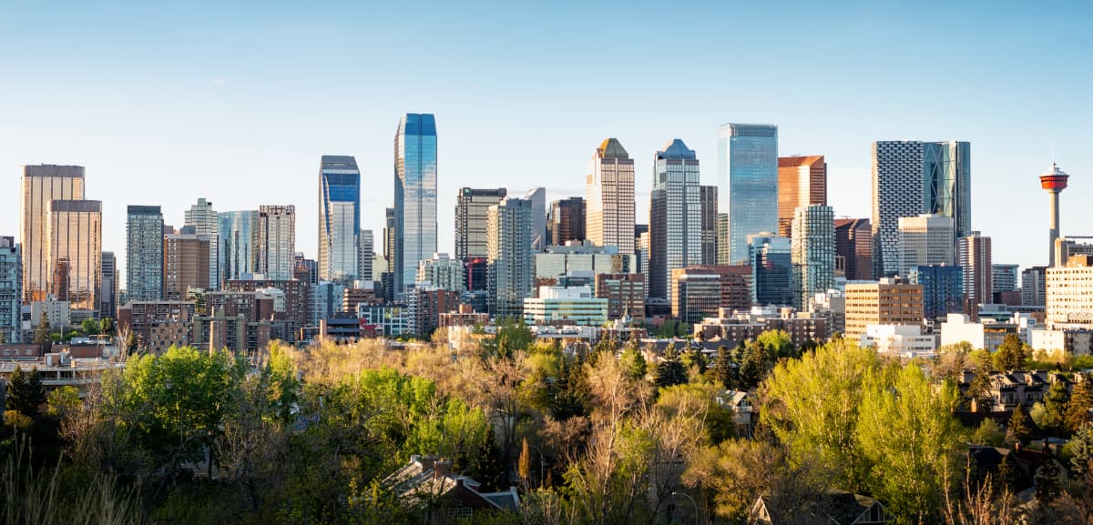 Dumpster rental service area in Calgary, Alberta