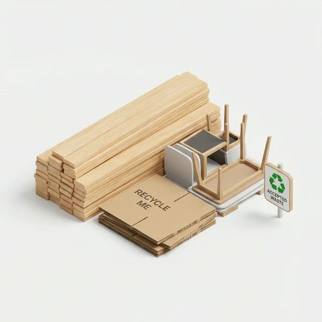 isometric view of accepted waste items